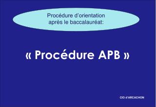 «  Procédure APB  »