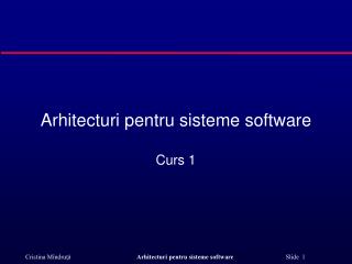Arhitecturi pentru sisteme soft w are