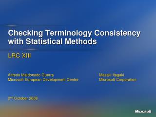 Checking Terminology Consistency with Statistical Methods