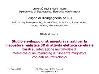 Università degli Studi di Trieste Dipartimento di Elettrotecnica, Elettronica e Informatica