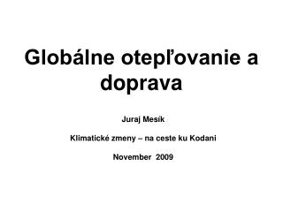 Globálne otepľovanie a doprava