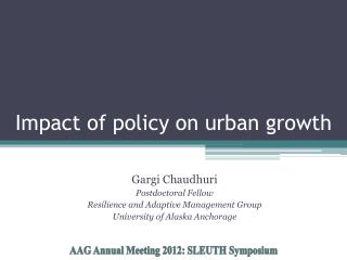Impact of policy on urban growth