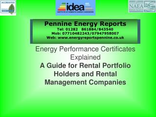 Pennine Energy Reports Tel: 01282 861884/843540 Mob: 07710482243/07947958007