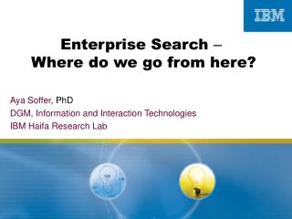 Enterprise Search – Where do we go from here?