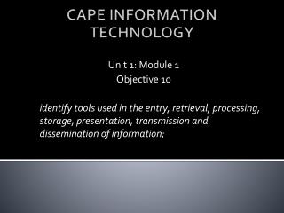 CAPE INFORMATION TECHNOLOGY