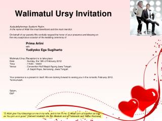 Walimatul Ursy Invitation