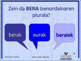 Zein da BERA izenordainaren plurala?