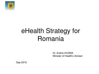 eHealth Strategy for Romania