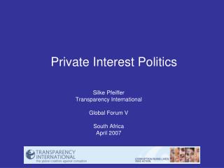 Private Interest Politics