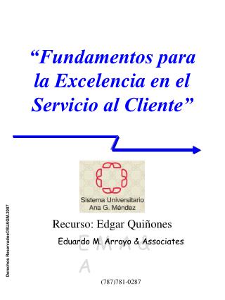 “Fundamentos para la Excelencia en el Servicio al Cliente”