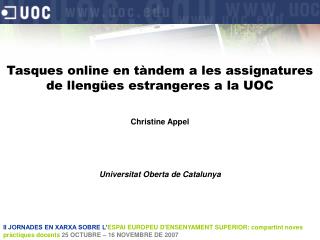 Tasques online en tàndem a les assignatures de llengües estrangeres a la UOC