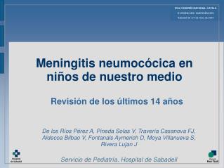 Meningitis neumocócica en niños de nuestro medio