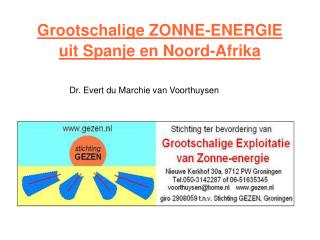 Grootschalige ZONNE-ENERGIE uit Spanje en Noord-Afrika