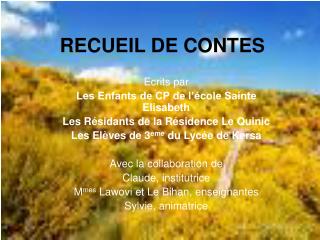 RECUEIL DE CONTES