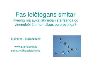 Steinunn I. Stefánsdóttir starfsleikni.is steinunn@starfsleikni.is
