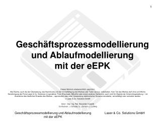 Geschäftsprozessmodellierung und Ablaufmodellierung mit der eEPK