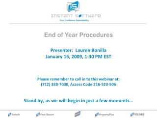 Presenter: Lauren Bonilla January 16, 2009, 1:30 PM EST