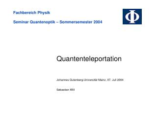 Quantenteleportation