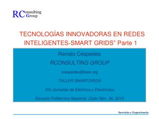 TECNOLOGÍAS INNOVADORAS EN REDES INTELIGENTES-SMART GRIDS” Parte 1