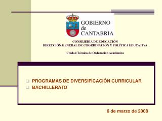 PROGRAMAS DE DIVERSIFICACIÓN CURRICULAR BACHILLERATO