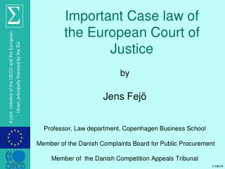 Important Case law of the European Court of Justice