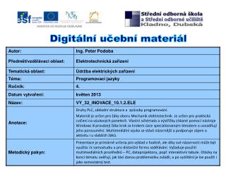 Digitální učební materiál