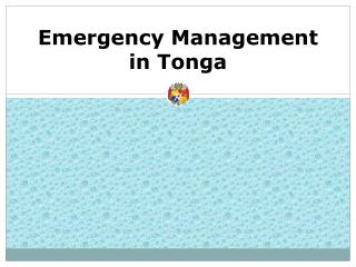 Emergency Management in Tonga