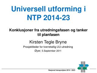 Nasjonal transportplan 2014 - 2023