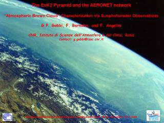 The EvK2 Pyramid and the AERONET network