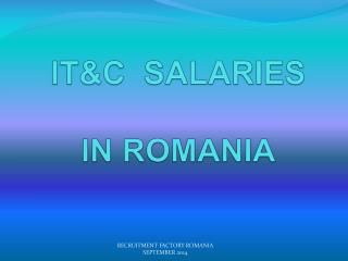 ICT RECRUITMENT ROMANIA ICT SALARY SURVEY ROMANIA