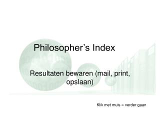 Philosopher’s Index