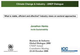 Climate Change &amp; Industry - UNEP Dialogue