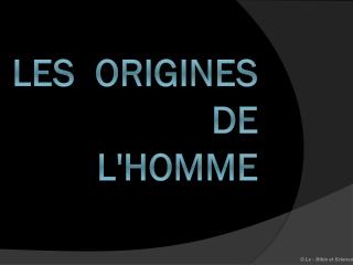 Les origines de l'homme