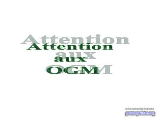 Attention aux OGM