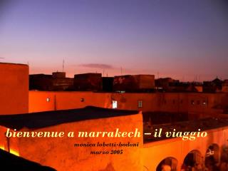 bienvenue a marrakech – il viaggio monica lobetti-bodoni marzo 2005