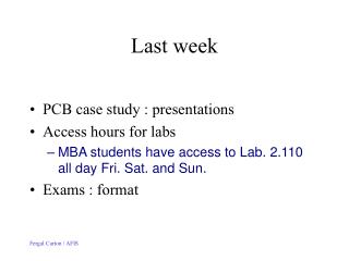 Last week