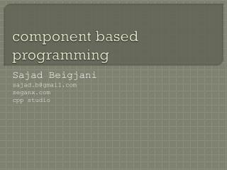 component based programming