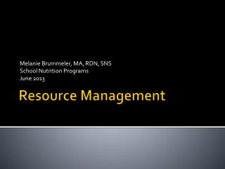 Resource Management