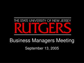 Business Managers Meeting