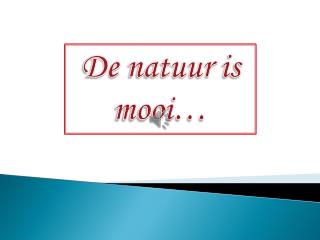 De natuur is mooi …