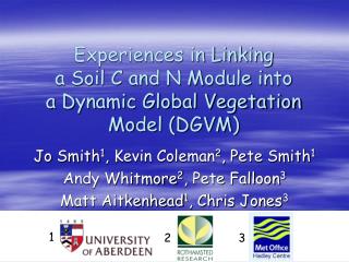 Experiences in Linking a Soil C and N Module into a Dynamic Global Vegetation Model (DGVM)