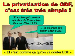 La privatisation de GDF, c'est trés trés simple !