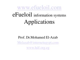 efueloil eFueloil information systems Applications
