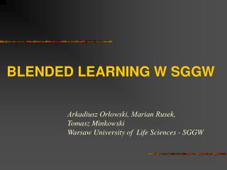 BLENDED LEARNING W SGGW