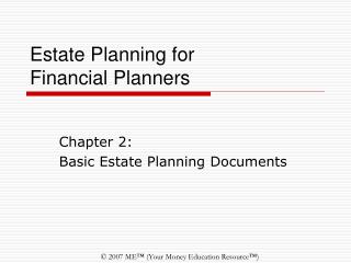 Estate Planning for Financial Planners