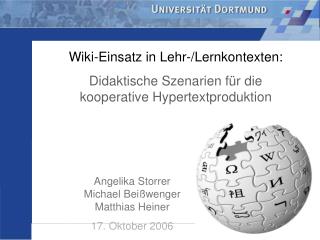 Wiki-Einsatz in Lehr-/Lernkontexten: