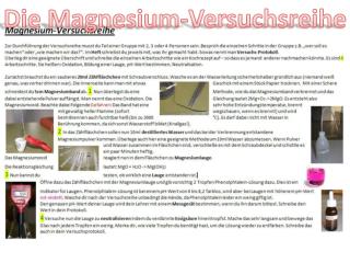 Die Magnesium-Versuchsreihe