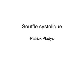 Souffle systolique
