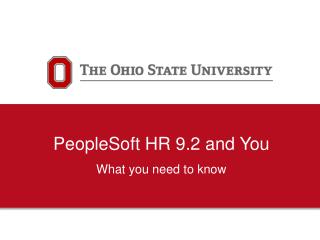 PeopleSoft HR 9.2 and You