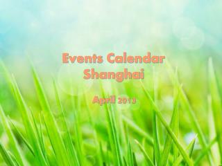 Events Calendar Shanghai